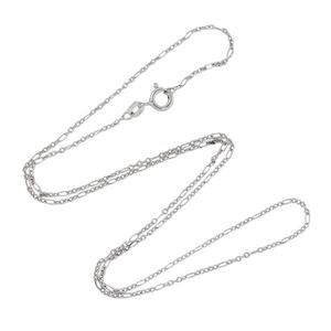 Estate Italy Sterling Silver 925 1.3mm Figaro Link Chain Necklace 17.5"